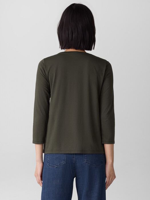 Organic Pima Cotton Jersey 3/4-Sleeve Tee