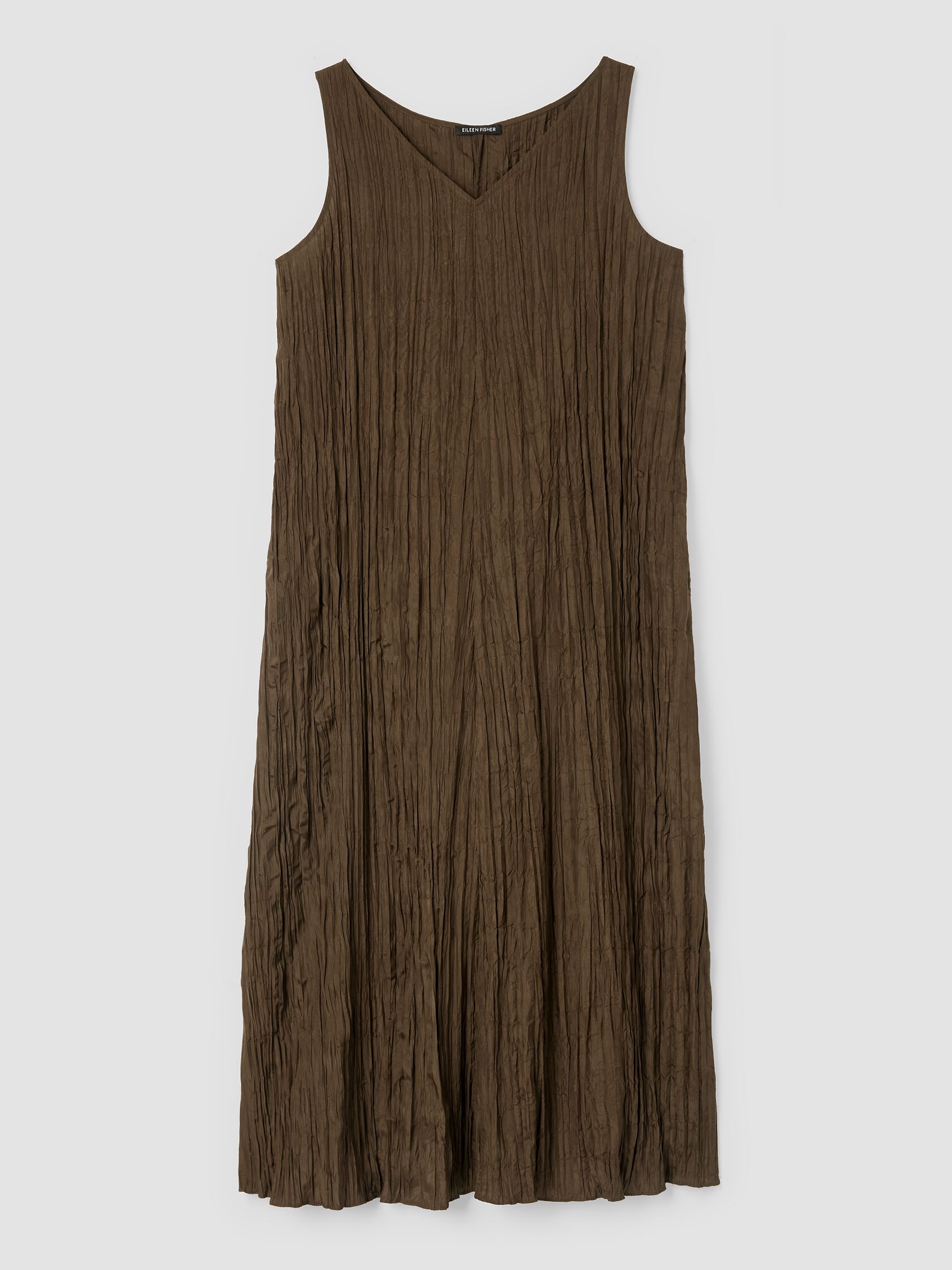 Crushed Silk V-Neck Dress