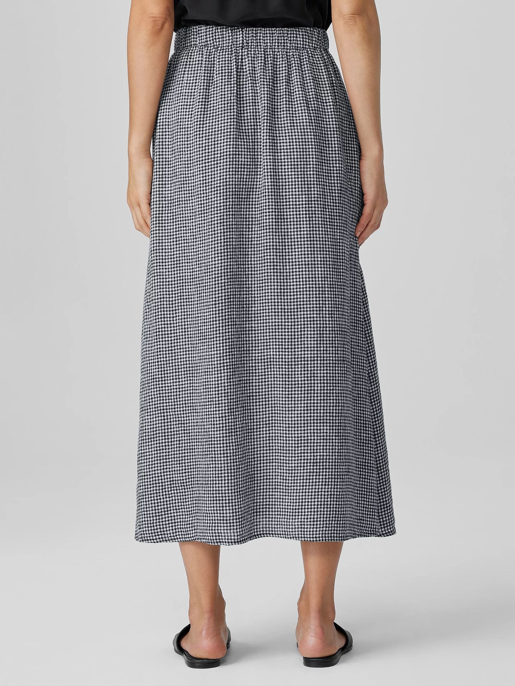 Puckered Organic Linen Pocket Skirt