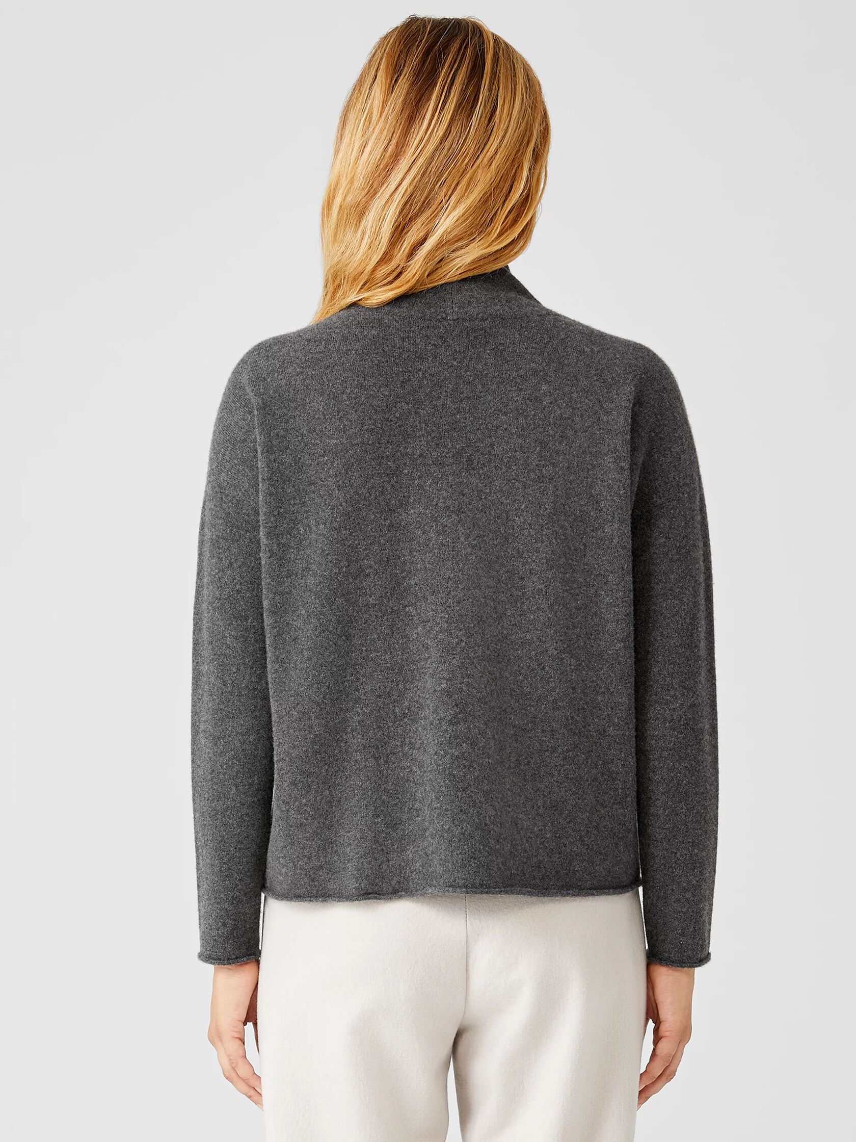 Italian Cashmere Scrunch Neck Top