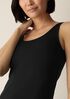 Sheer Cotton Blend Knit Scoop Neck Tank