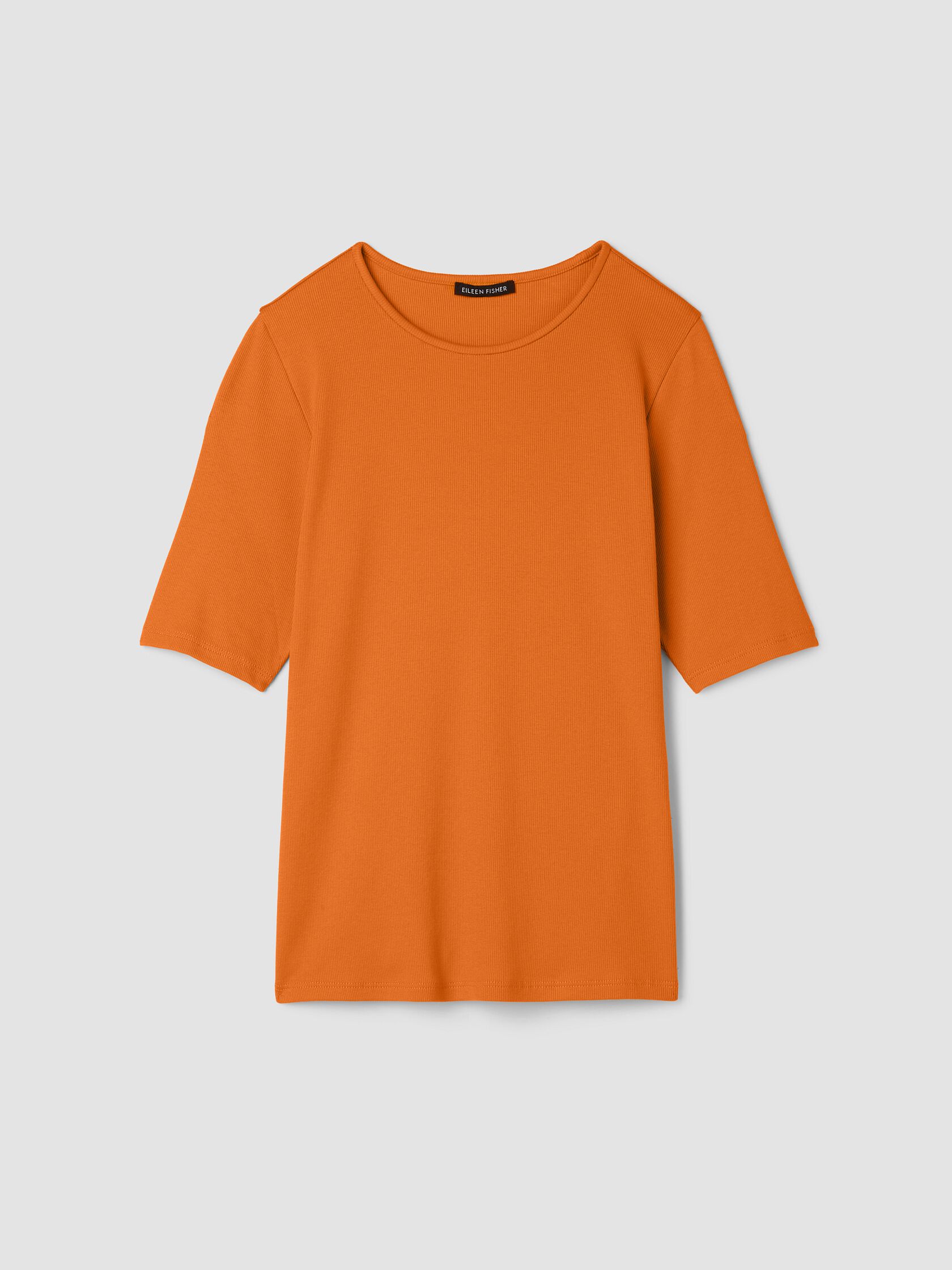 Organic Cotton Stretch Rib Crew Neck Tee