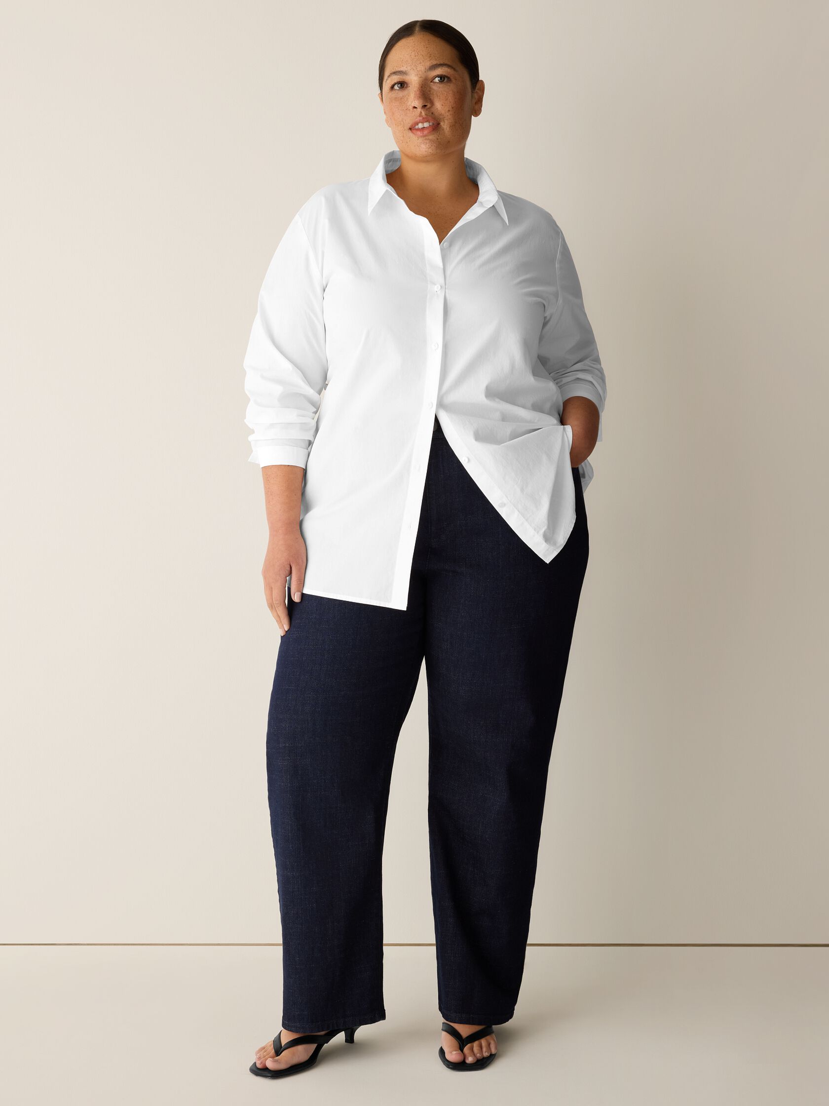 Cotton Stretch Denim Straight Jean