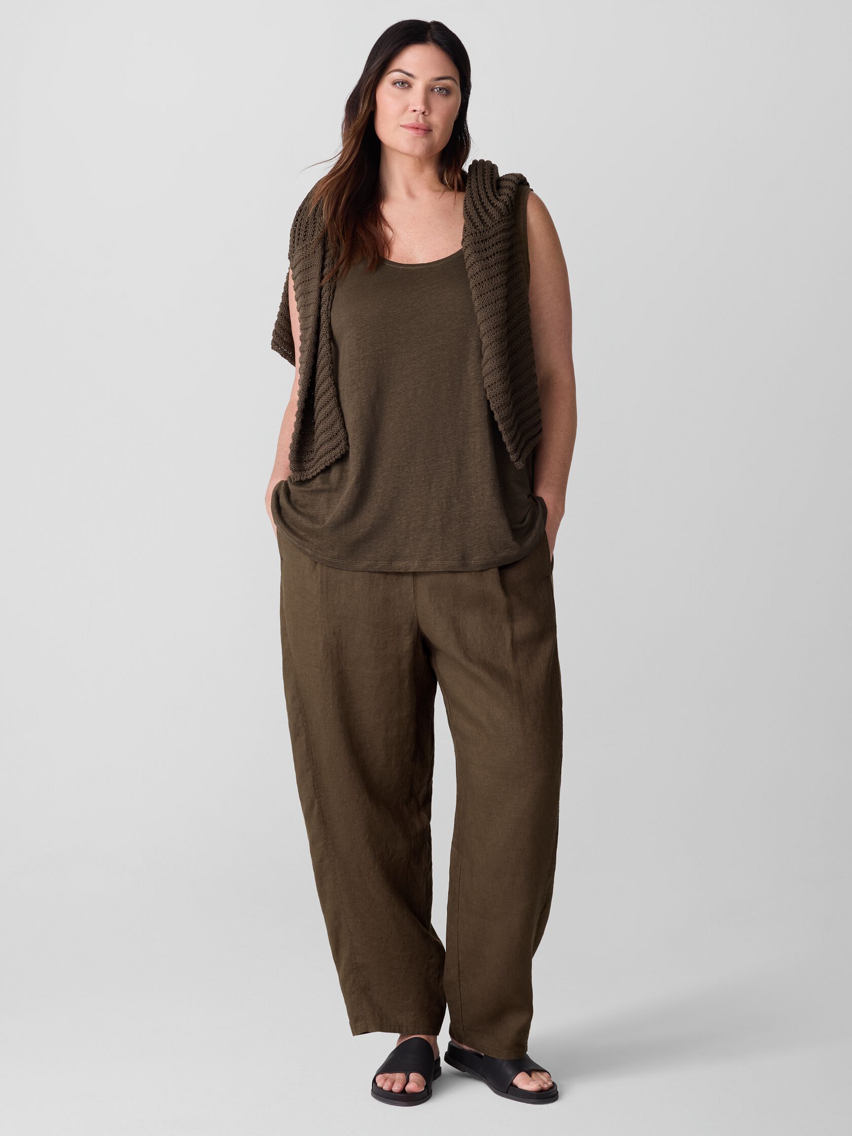 Organic Linen Jersey Scoop Neck Tank