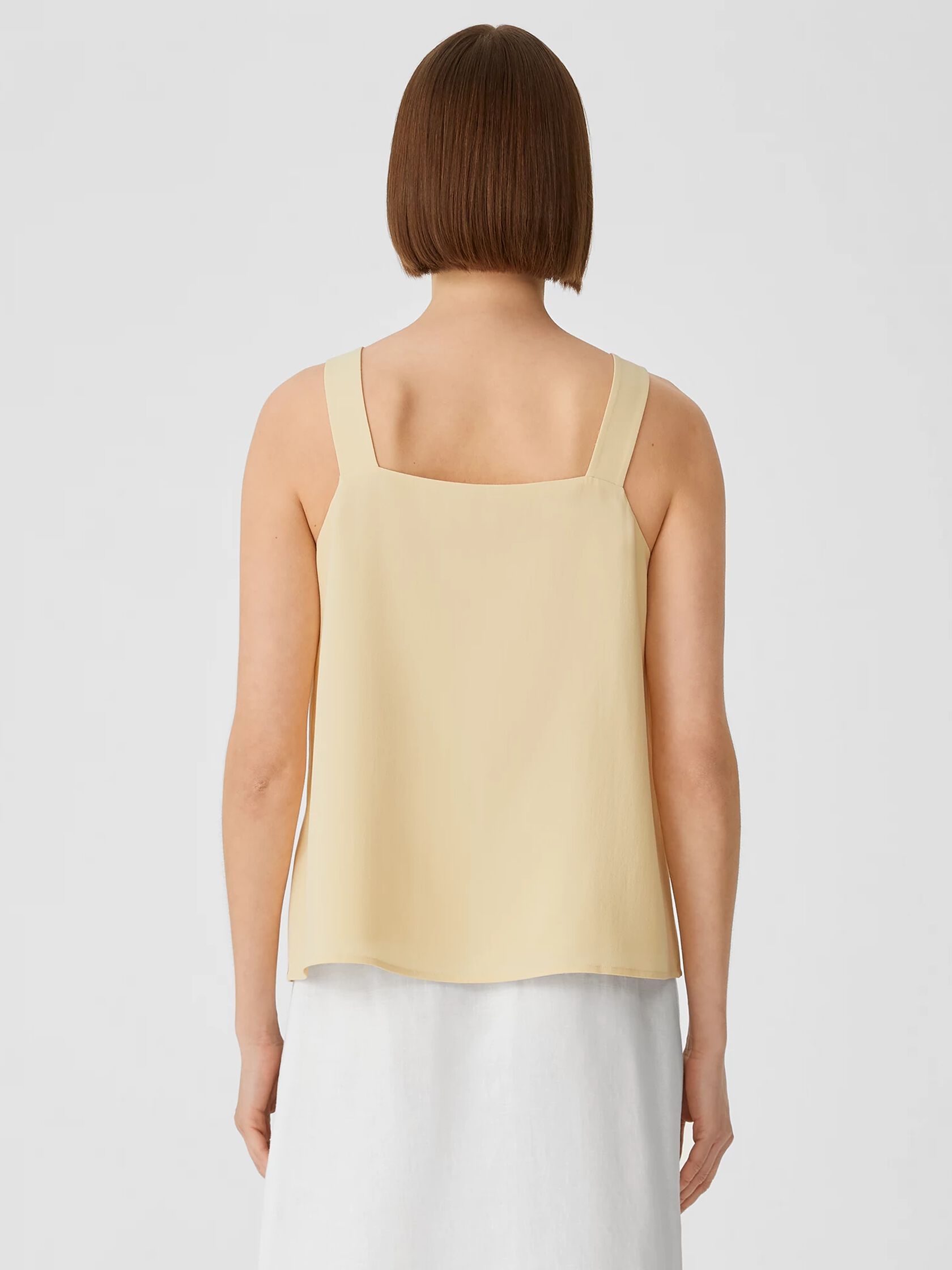 Silk Georgette Crepe Square Neck Tank