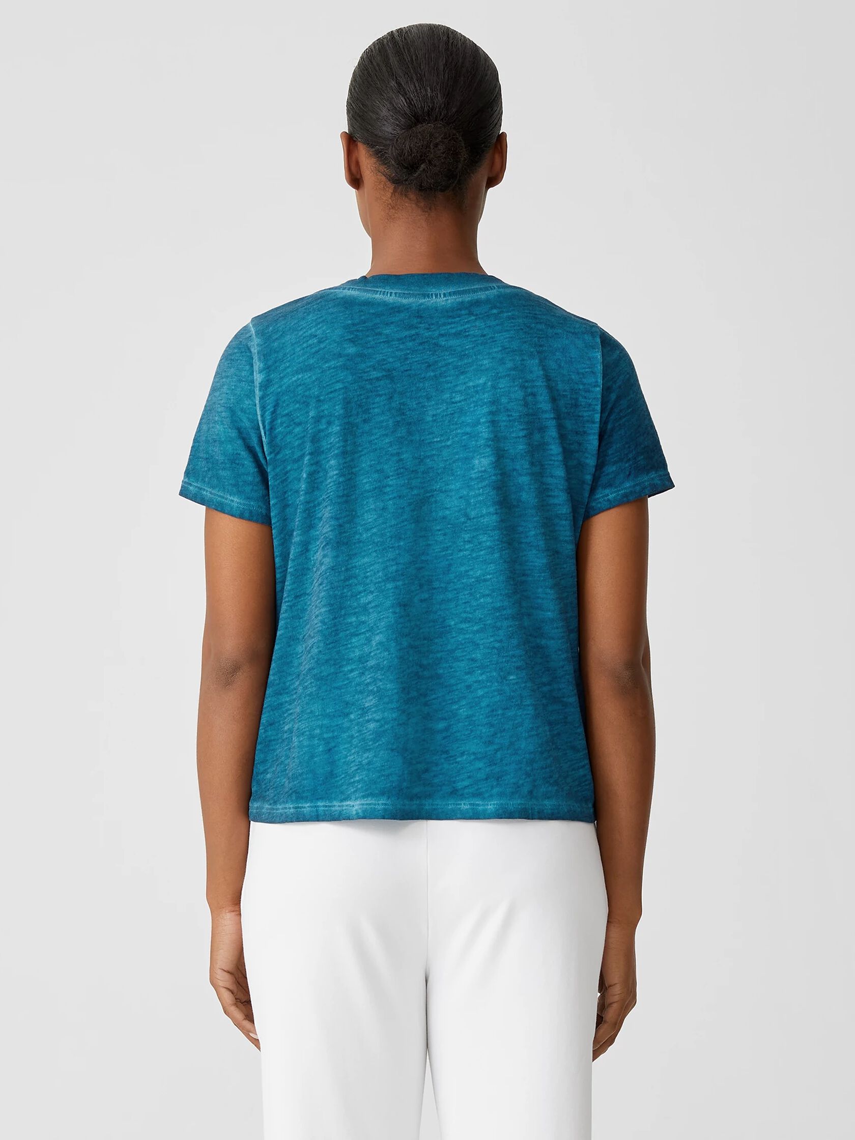 Organic Cotton Hazy Slub V-Neck Tee