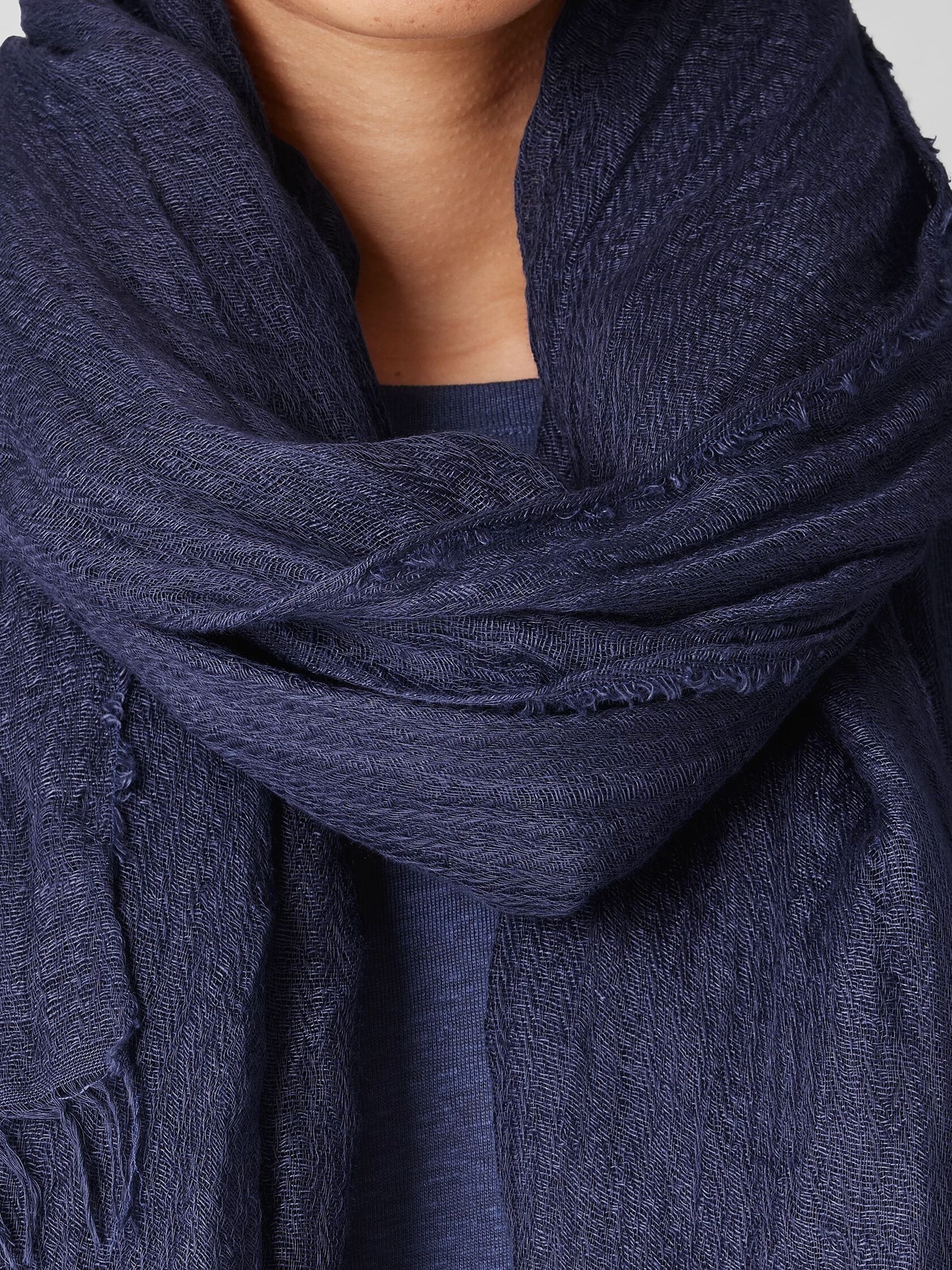 Textured Organic Linen Blend Scarf