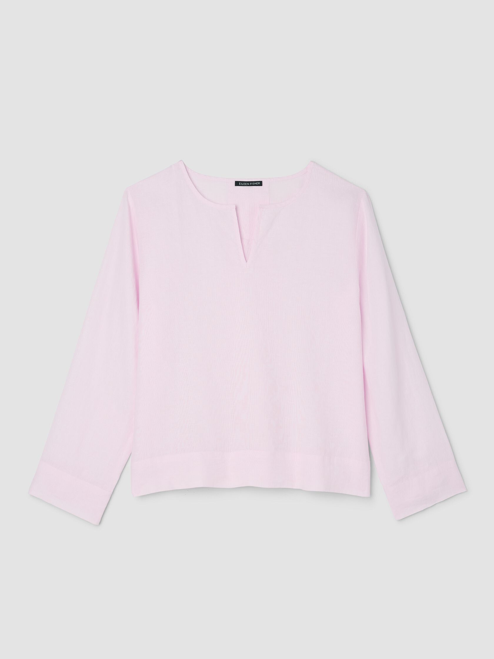 Organic Handkerchief Linen Split Neck Top