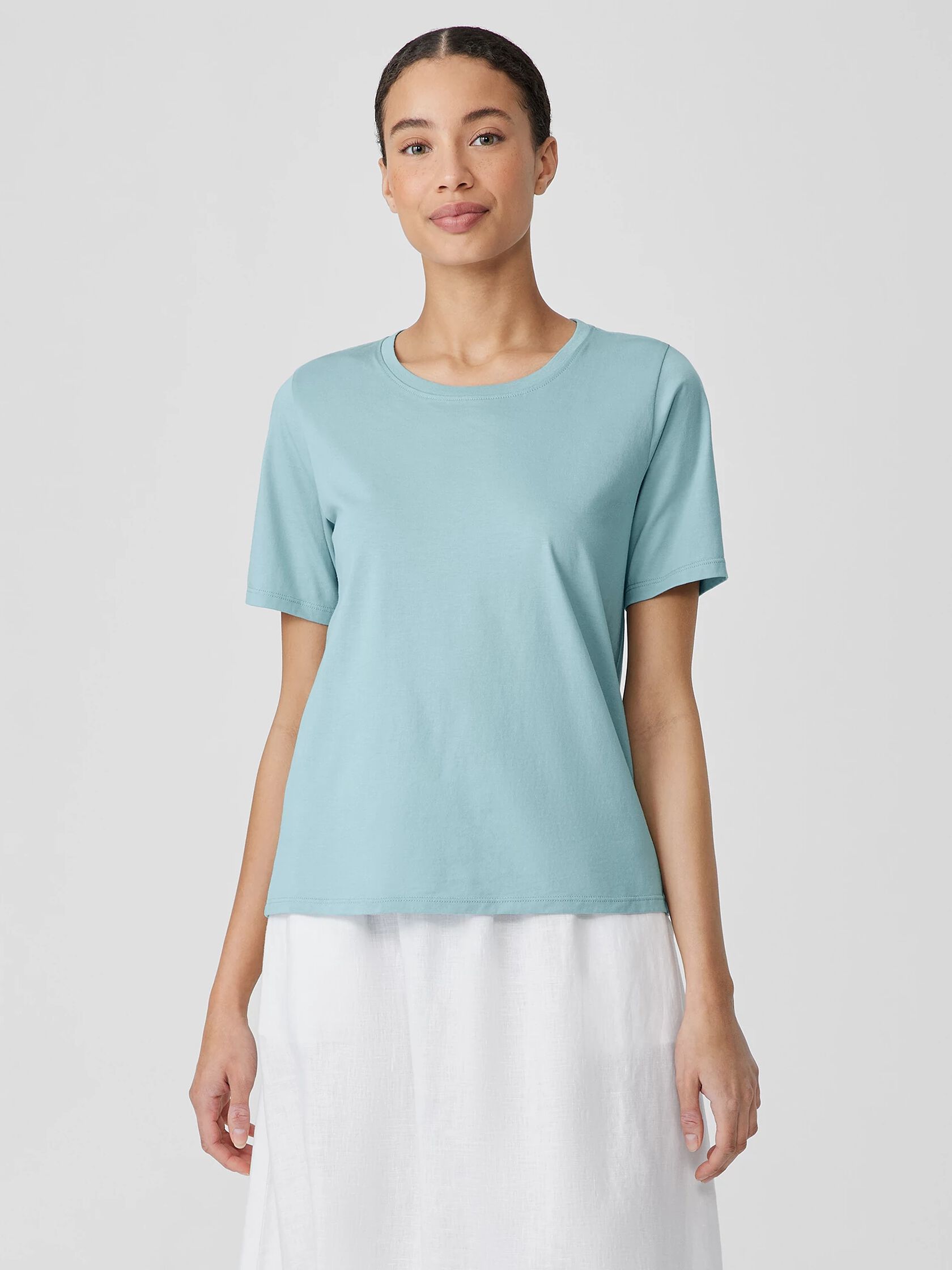 Organic Pima Cotton Jersey Round Neck Tee