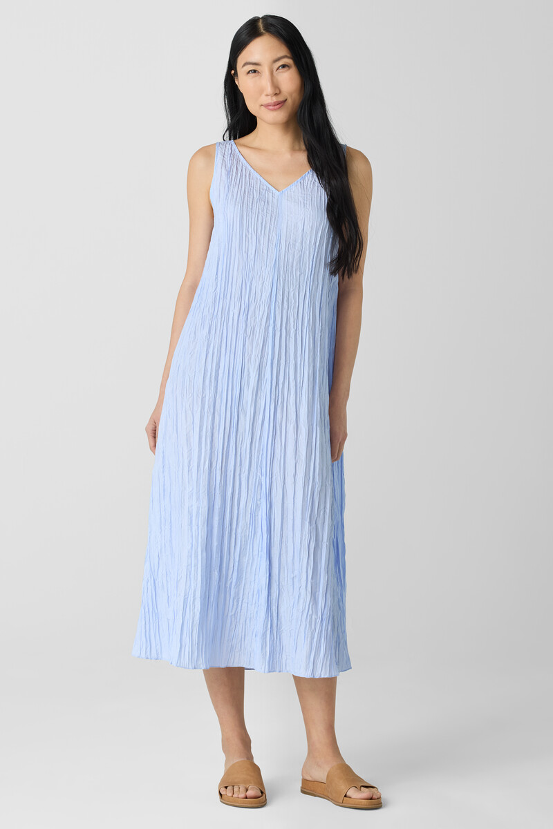Crushed Silk V-Neck Dress Crushed Silk V-Neck Dress