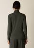 Sheer Cotton Blend Knit Turtleneck Top