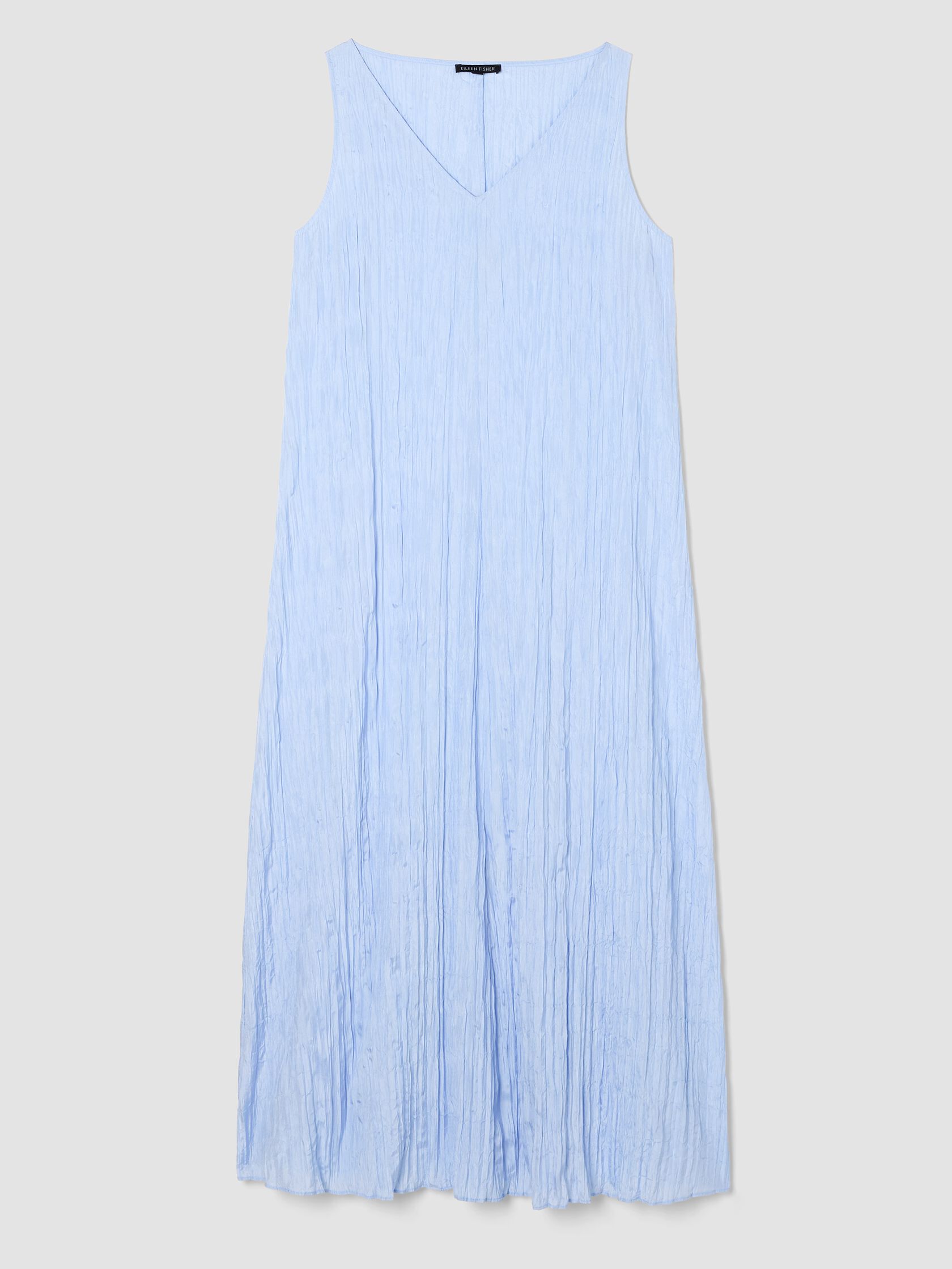 Crushed Silk V-Neck Dress