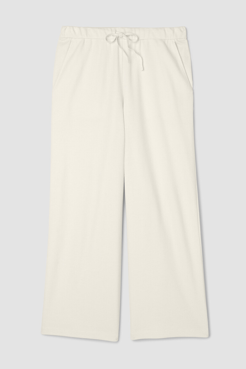 Waffle Cotton Blend Doubleknit Wide-Leg Pant Waffle Cotton Blend Doubleknit Wide-Leg Pant