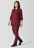 Silk Georgette Crepe Band Collar Shirt