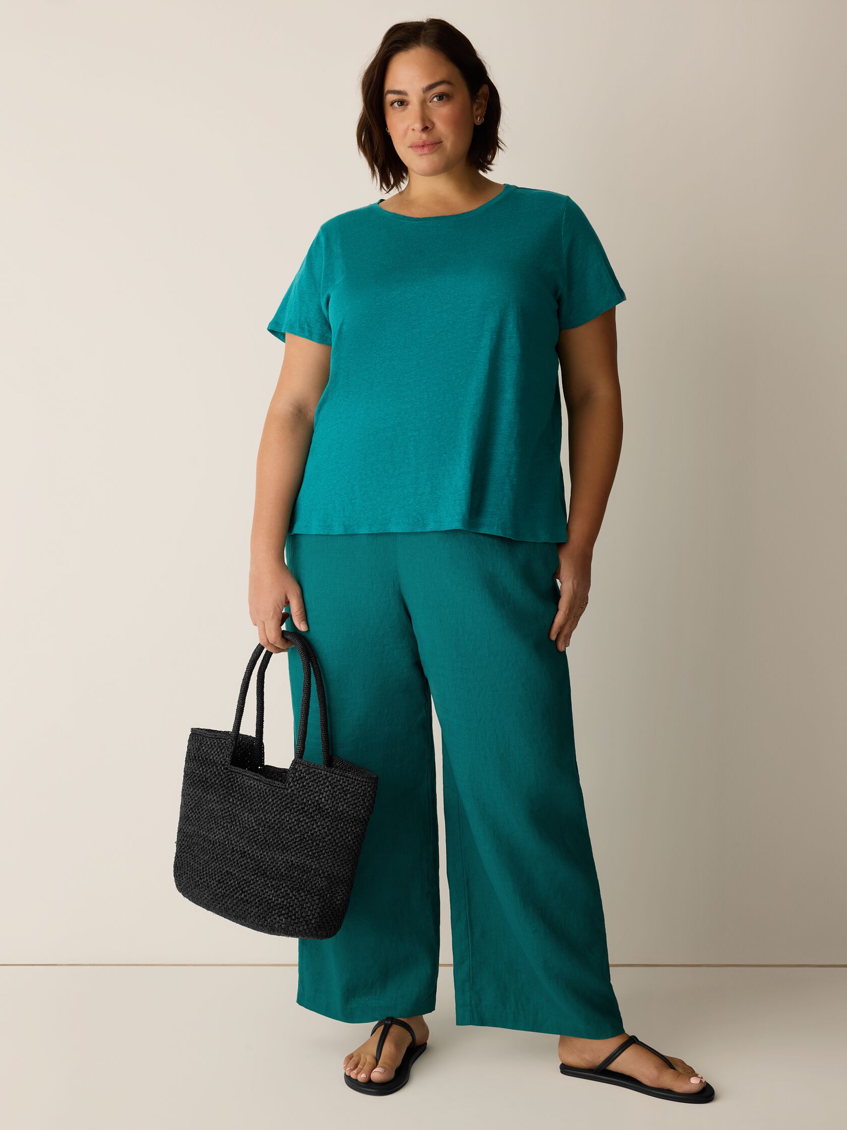 Organic Linen Jersey Crew Neck Tee