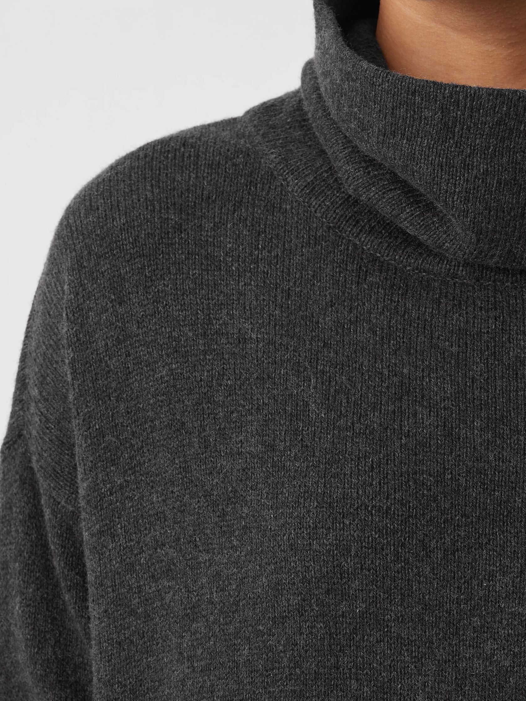 Cotton and Recycled Cashmere Turtleneck Top