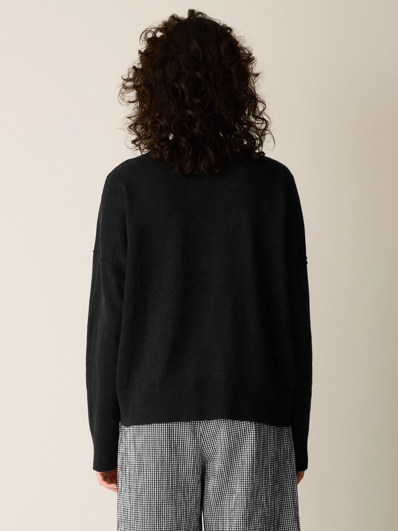 Organic Linen Cotton Slub Crew Neck Top