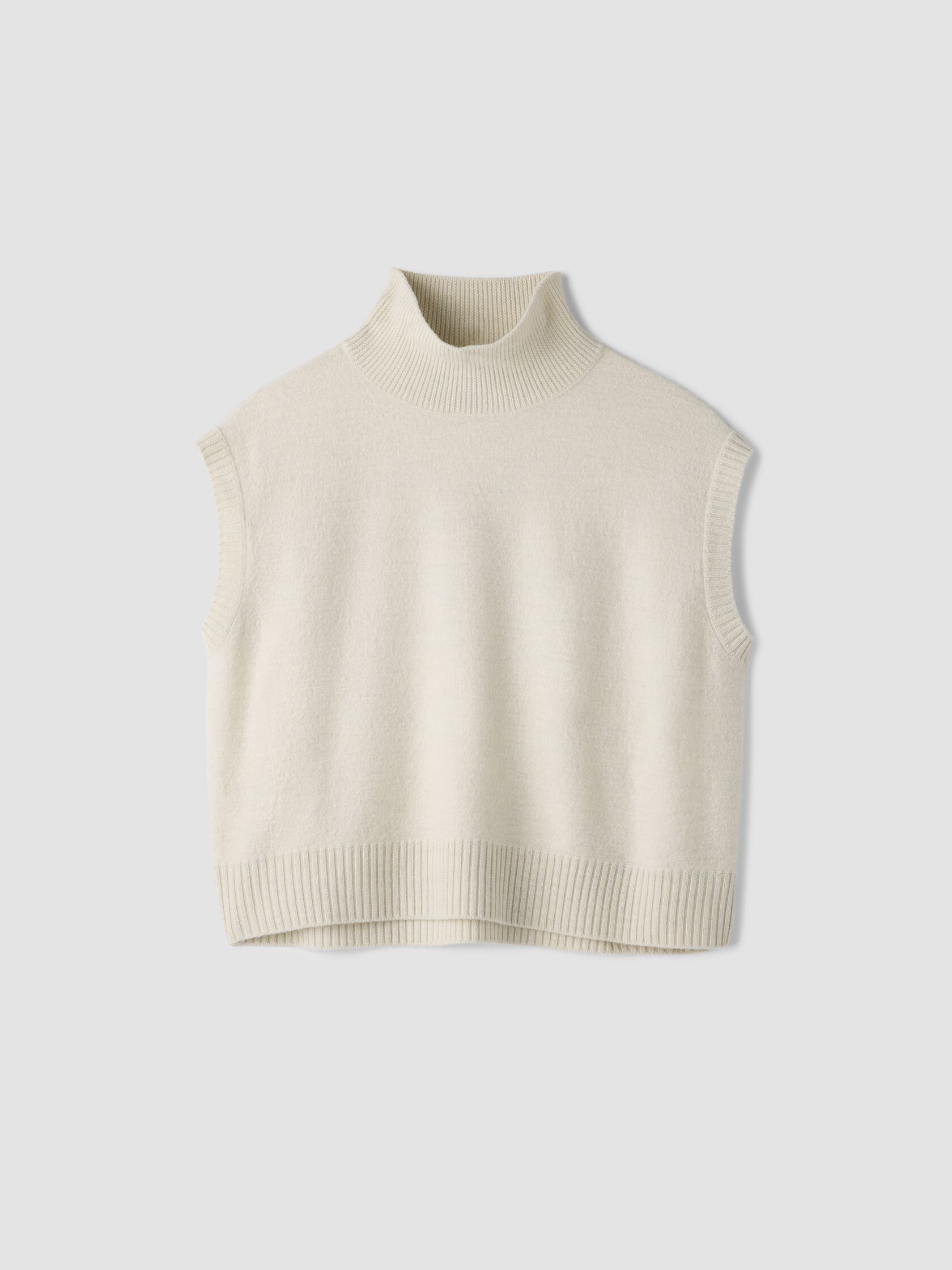 Fine Felted Wool Turtleneck Top in Regenerative Wool