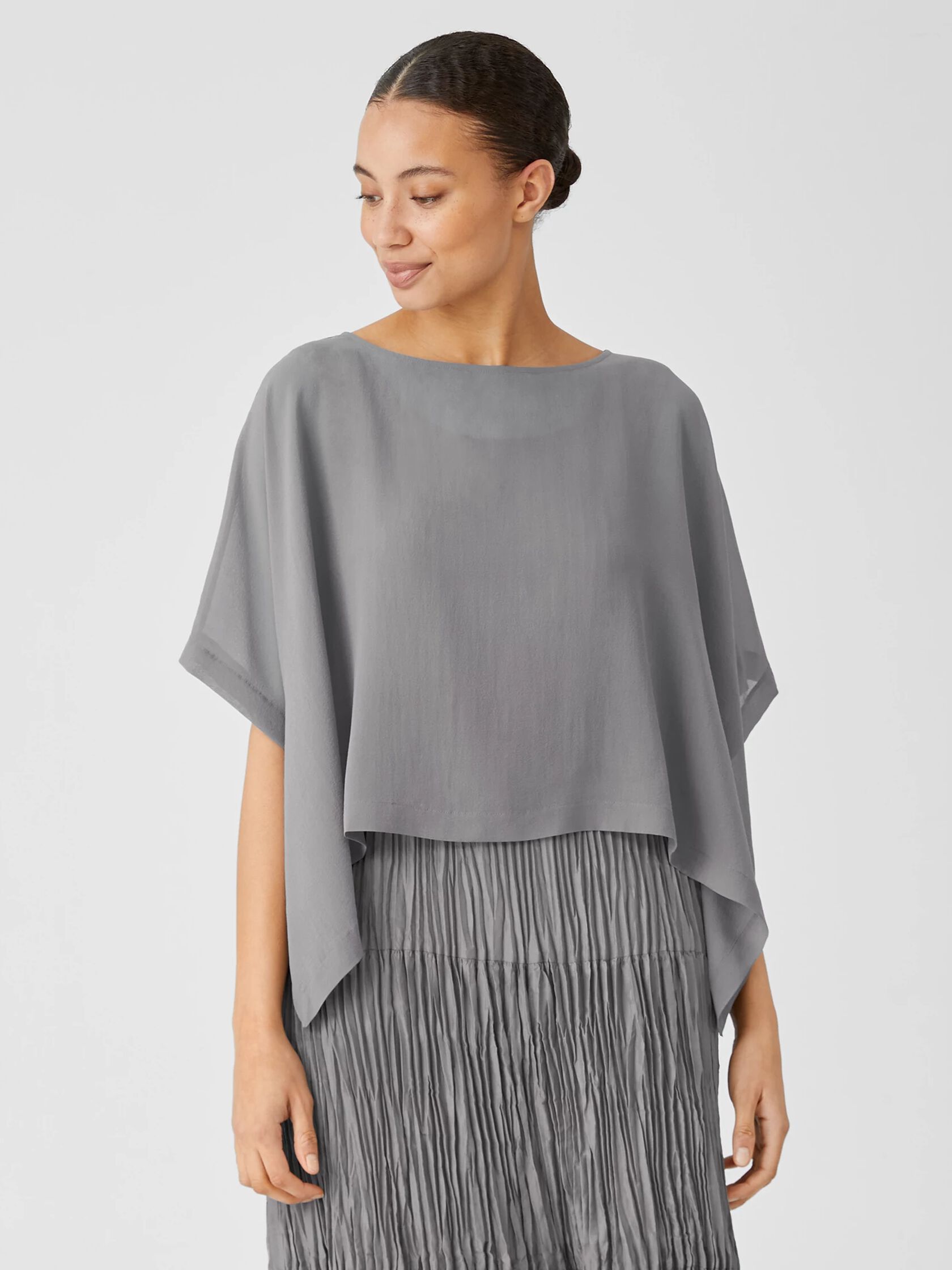 Sheer Silk Georgette Poncho