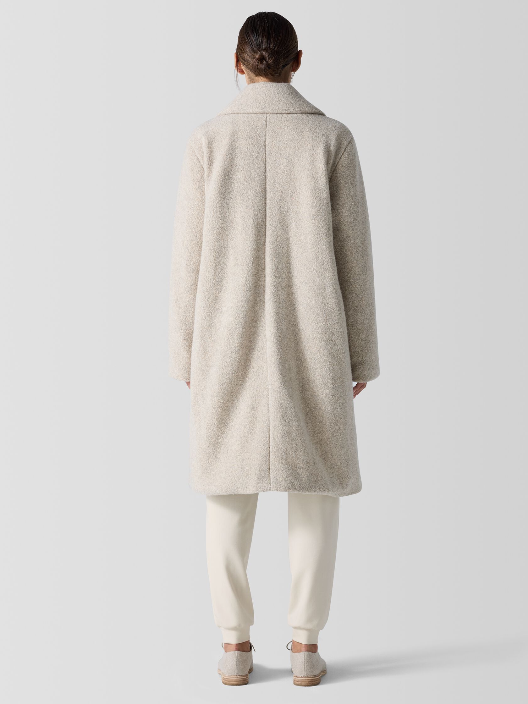 Cozy Recycled Wool Boucle Notch Collar Coat