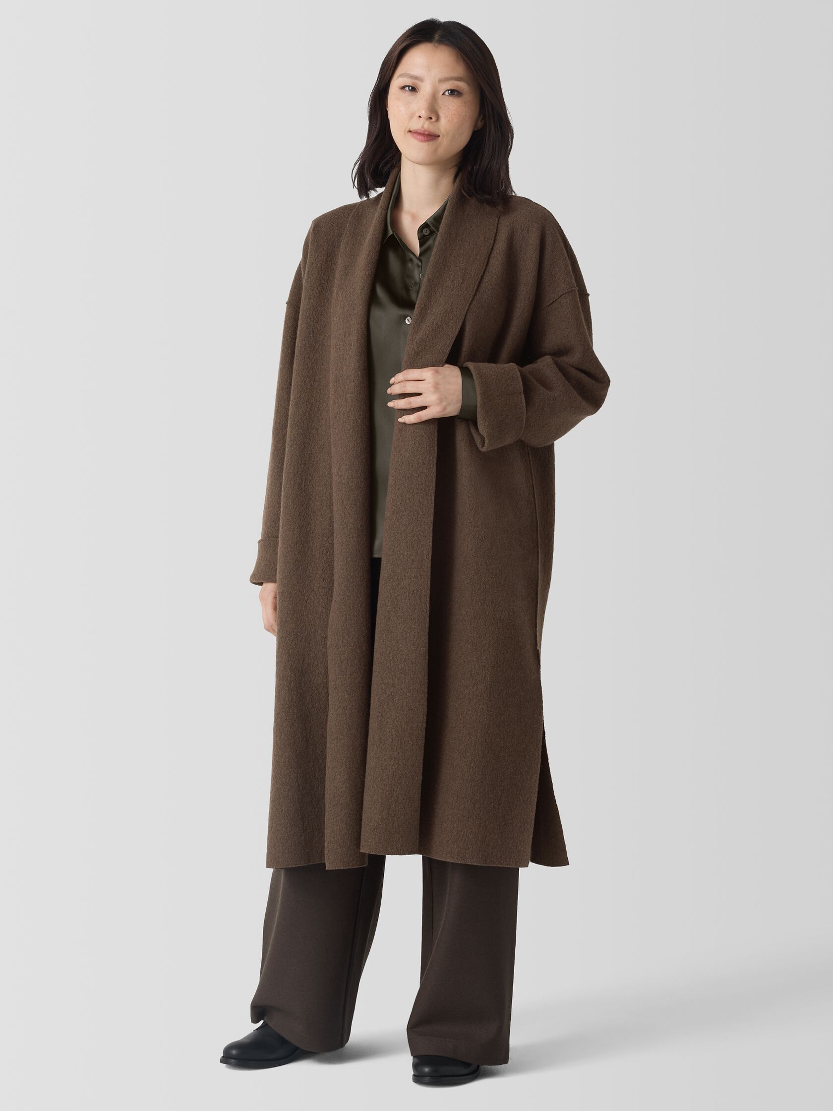 Lightweight Boiled Wool Icon Coat in Regenerative Wool