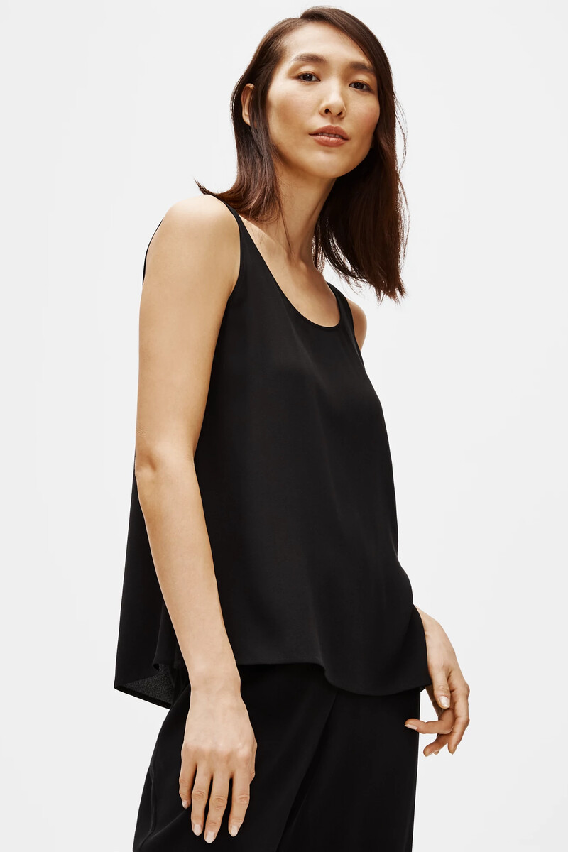 Silk Georgette Crepe Scoop Neck Tank Silk Georgette Crepe Scoop Neck Tank