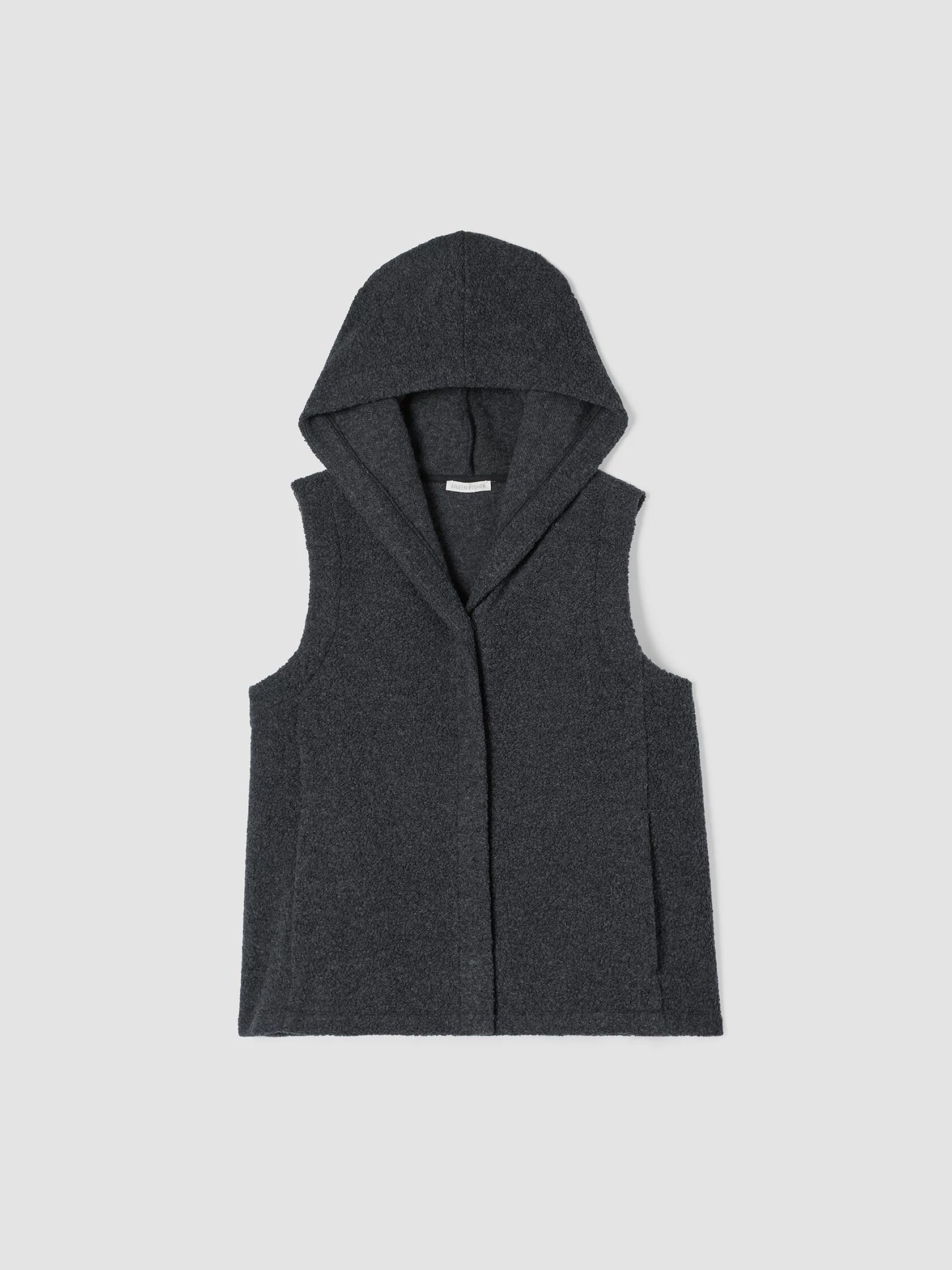 Boucle Wool Knit Hooded Vest