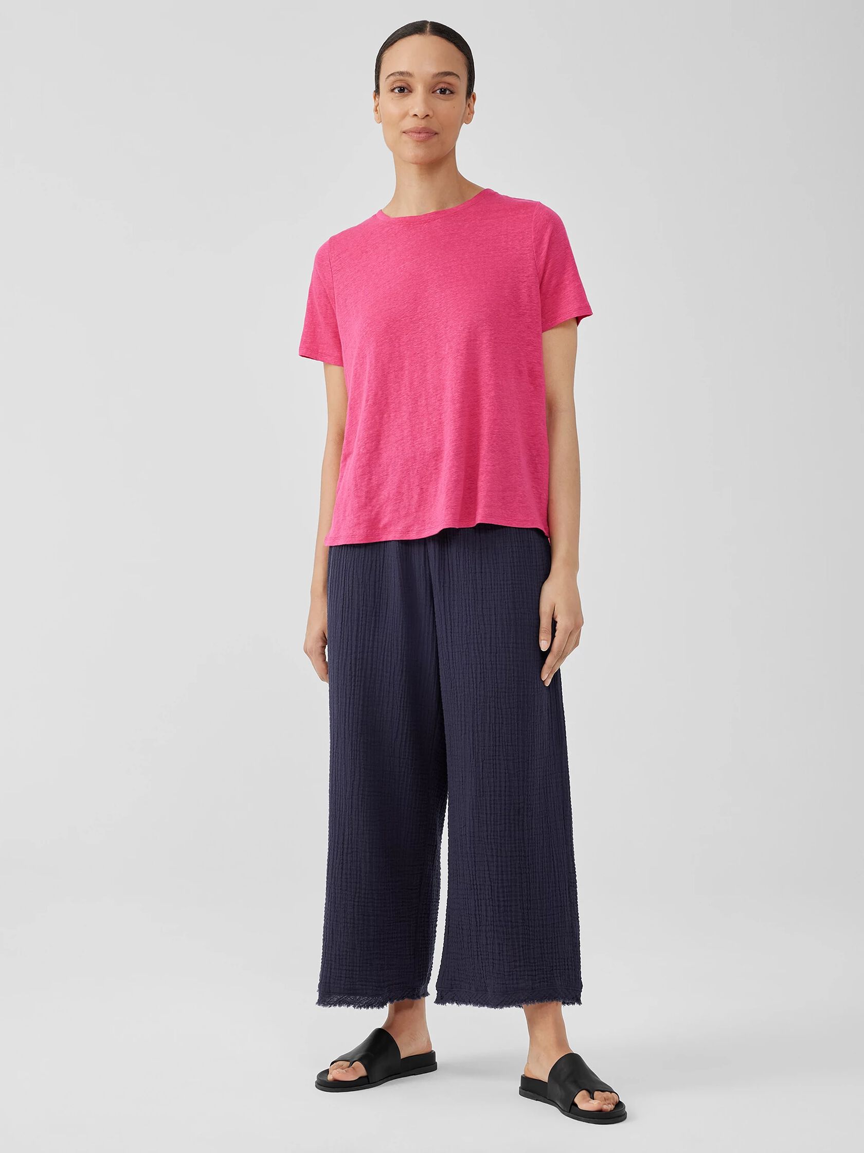 Organic Linen Jersey Crew Neck Tee