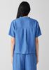 Washed Organic Linen Délavé Band Collar Shirt