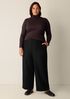 Felted Wool Jersey Wide-Leg Trouser