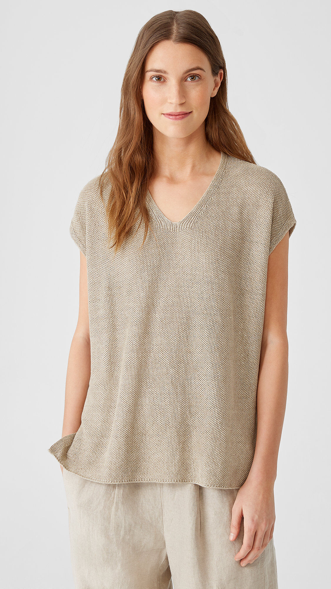 Eileen fisher v cheap neck top