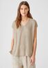 Organic Linen Delave V-Neck Top