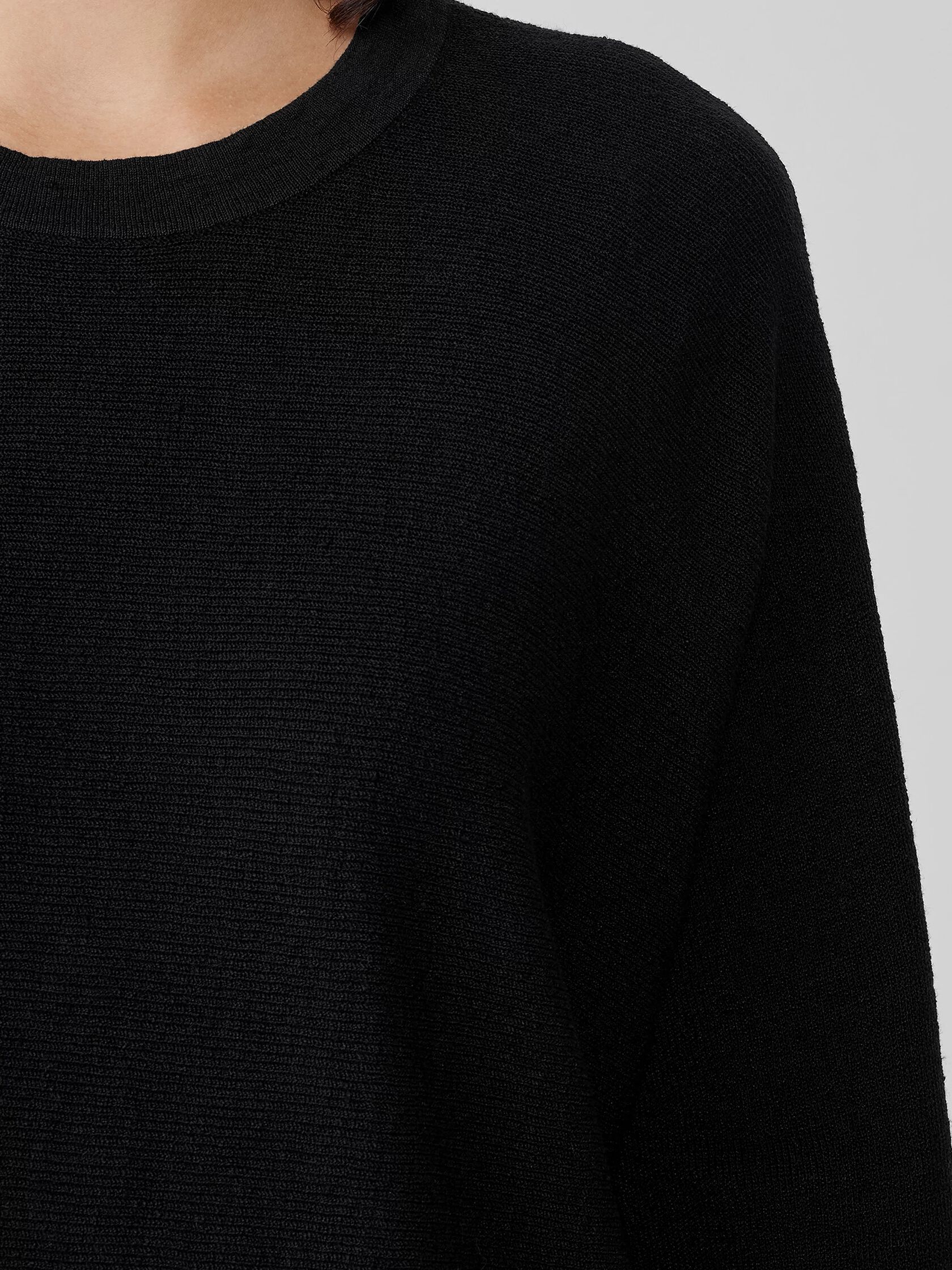 Linen Crepe Stretch Crew Neck Top