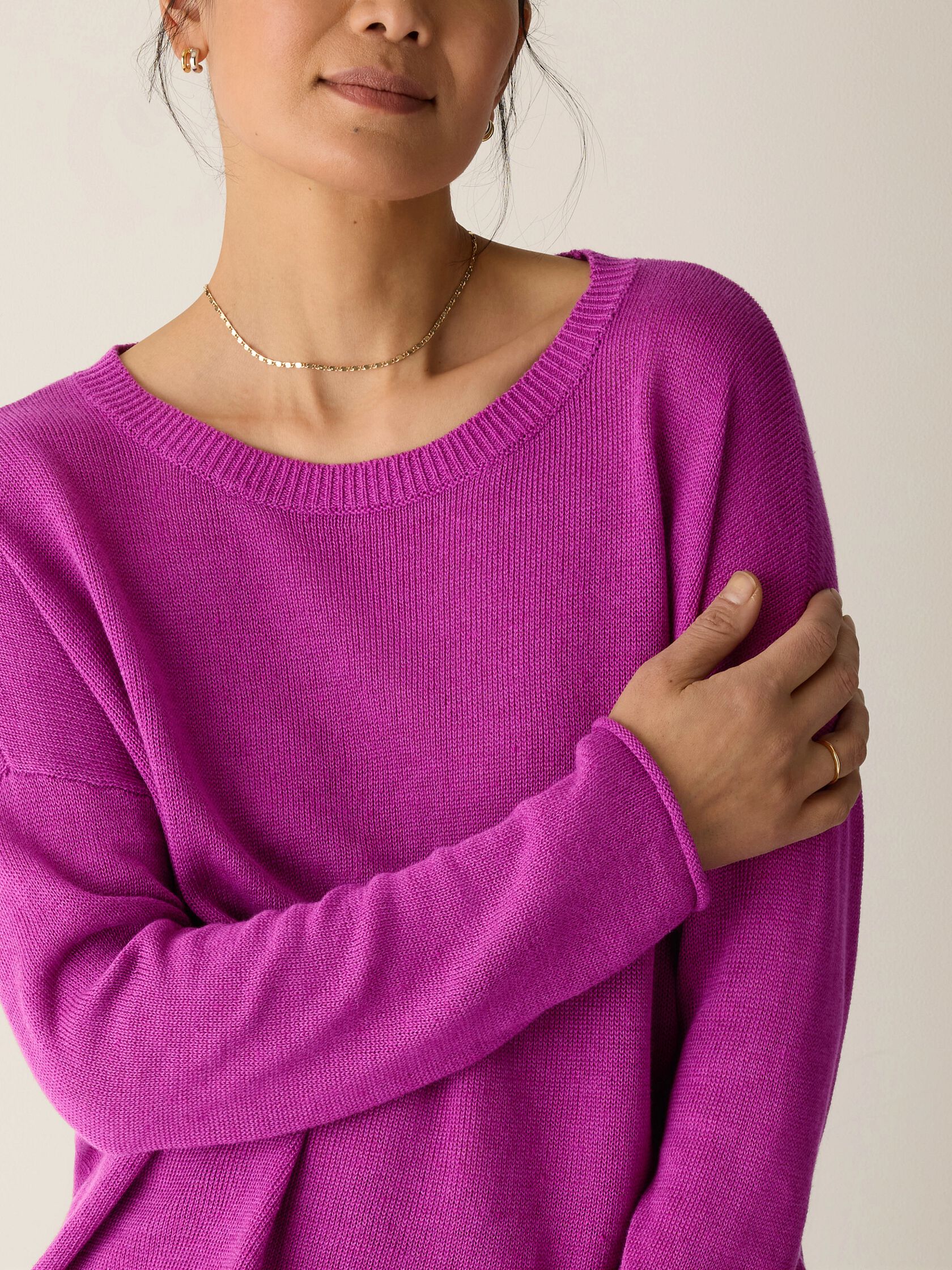 Organic Linen Cotton Crew Neck Top