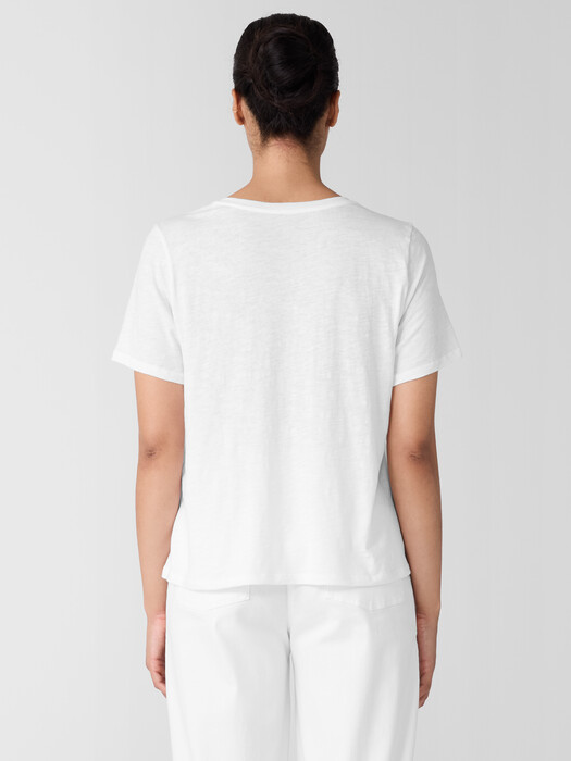Organic Cotton Slubby Jersey V-Neck Tee