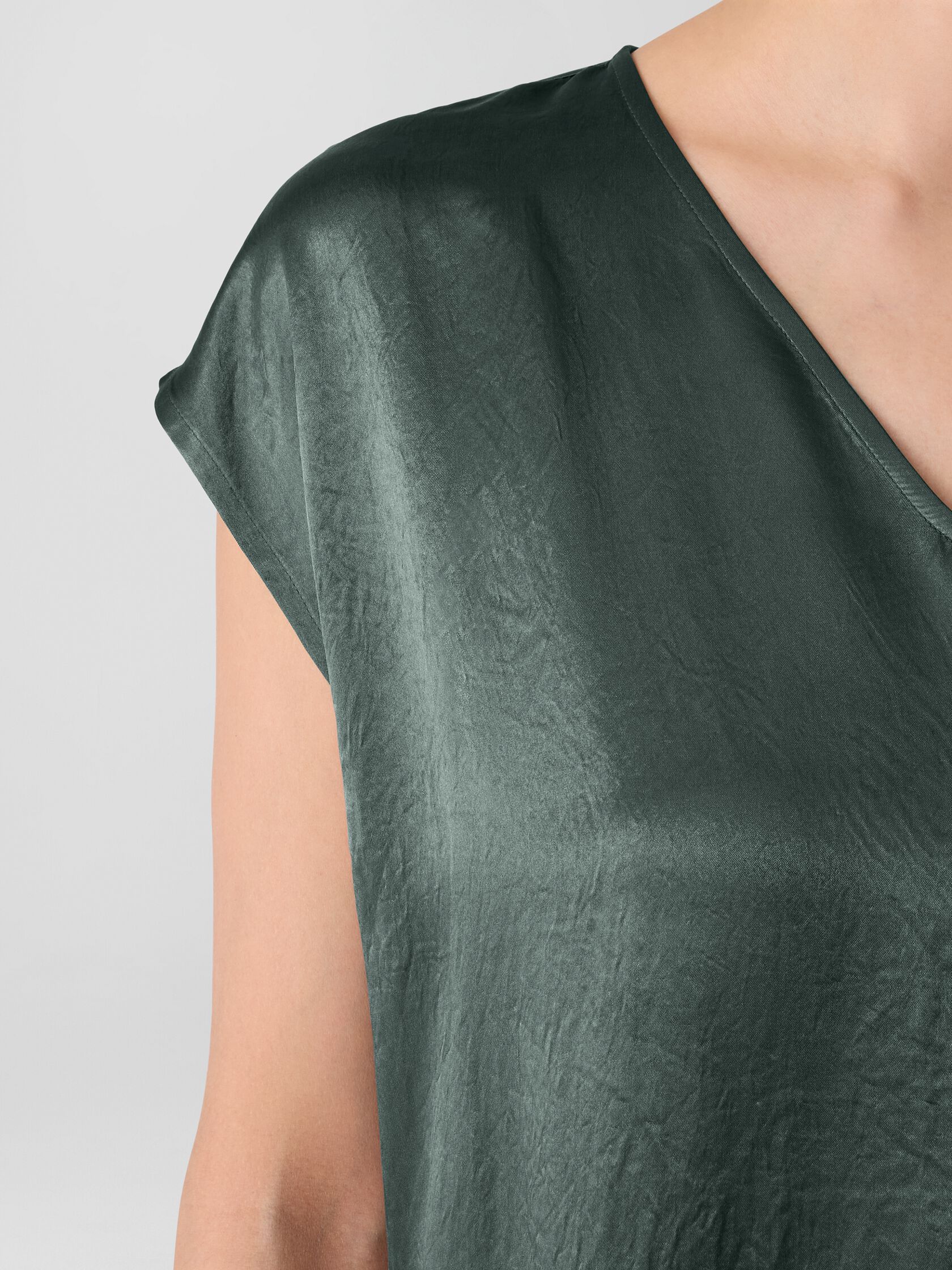 Textured Satin V-Neck Dress