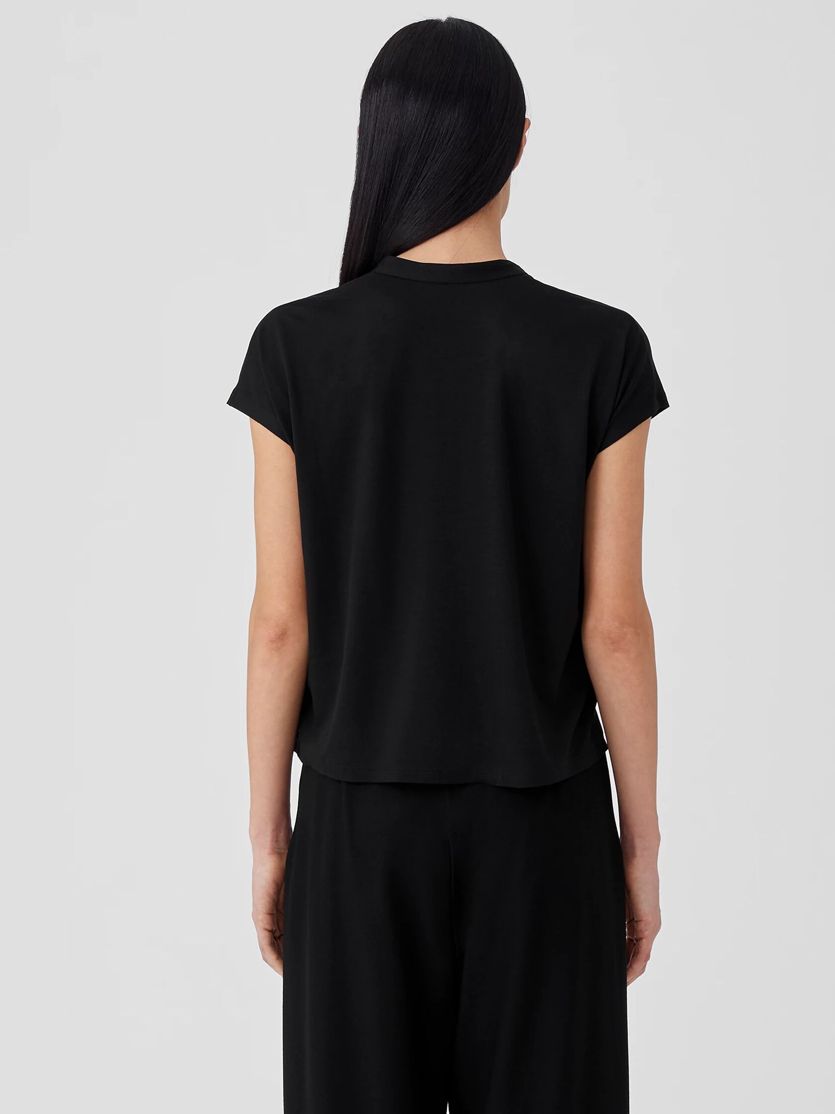 Fine Jersey Mandarin Collar Shirt
