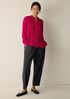 Silk Georgette Crepe Band Collar Top