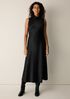 Stretch Silk Charmeuse Bias Cowl Neck Dress