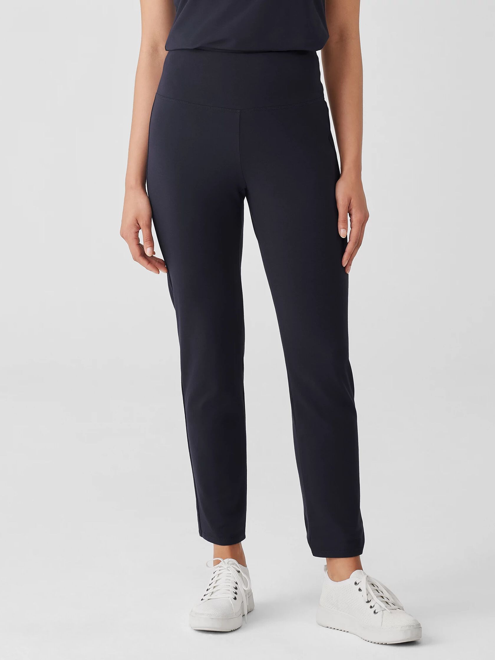 Pima Cotton Stretch Jersey High-Waisted Pant