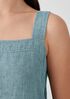 Washed Organic Linen Délavé Square Neck Dress