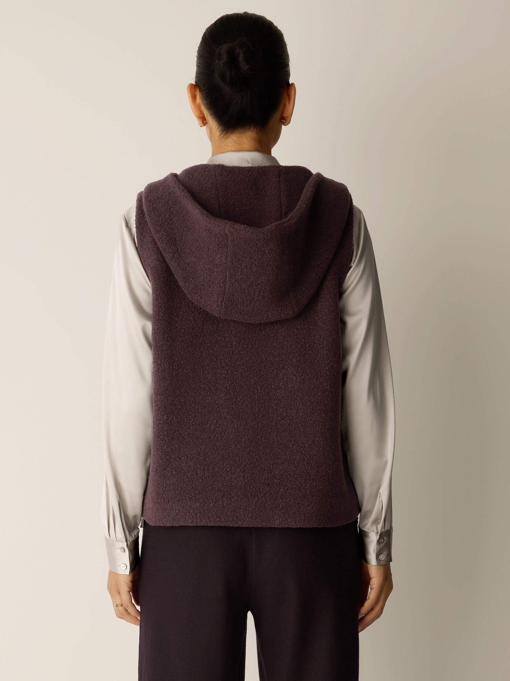 Cozy Recycled Wool Boucle Hooded Vest