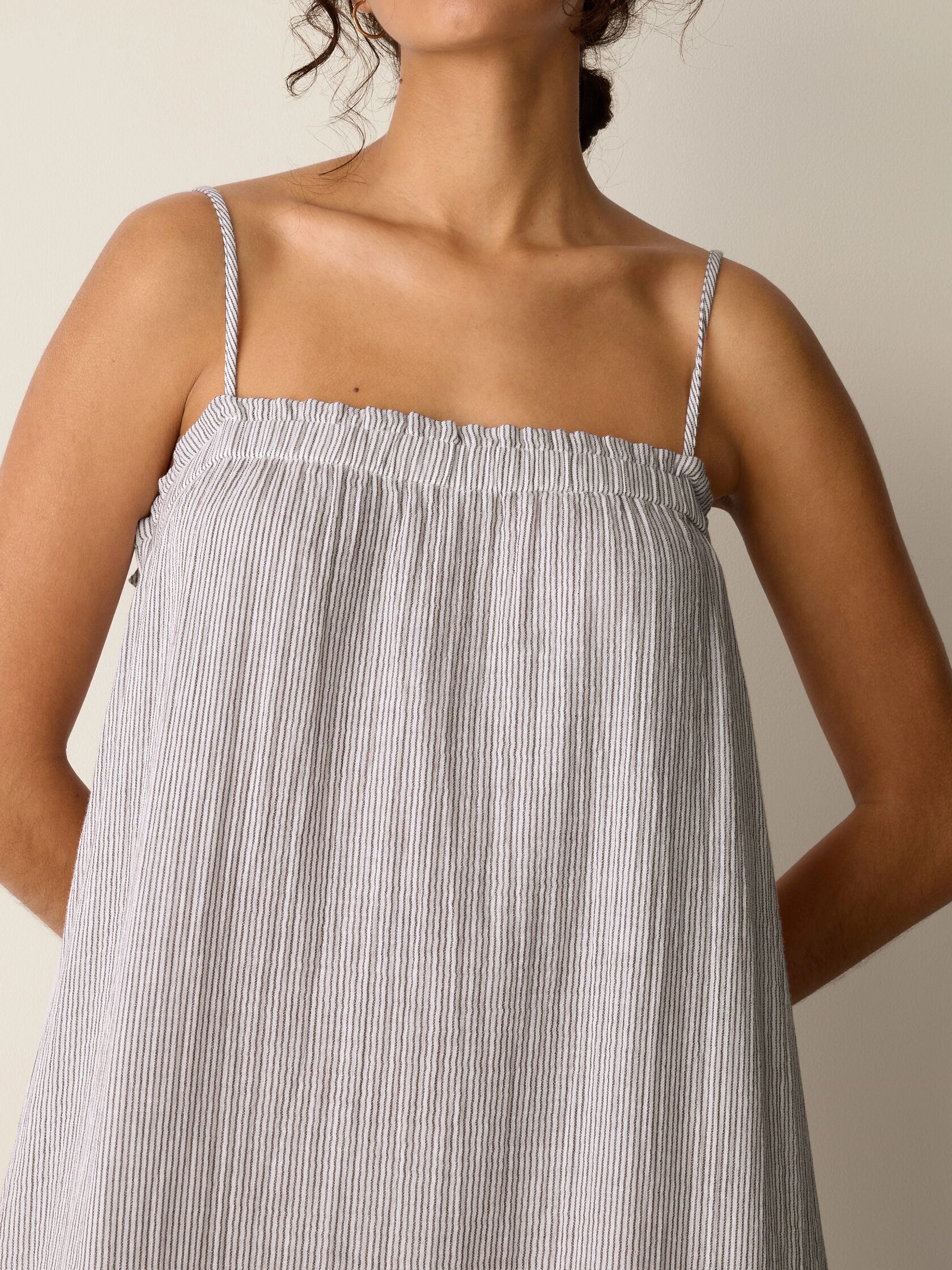 Striped Organic Cotton Gauze Cami Dress