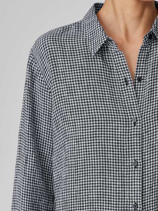 Puckered Organic Linen Classic Collar Shirt