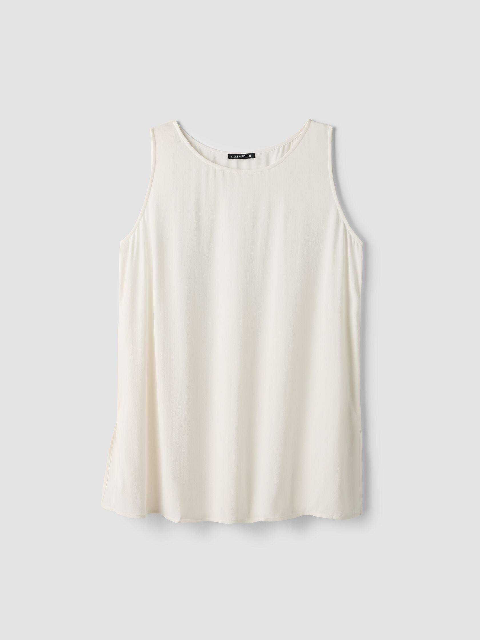 Silk Georgette Crepe Ballet Neck Long Tank