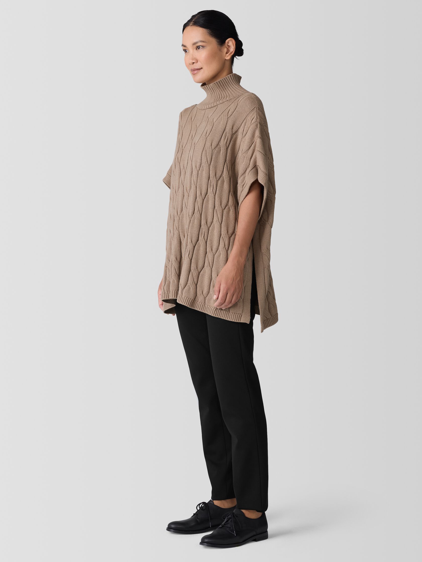 Peruvian Organic Cotton Alpaca Poncho