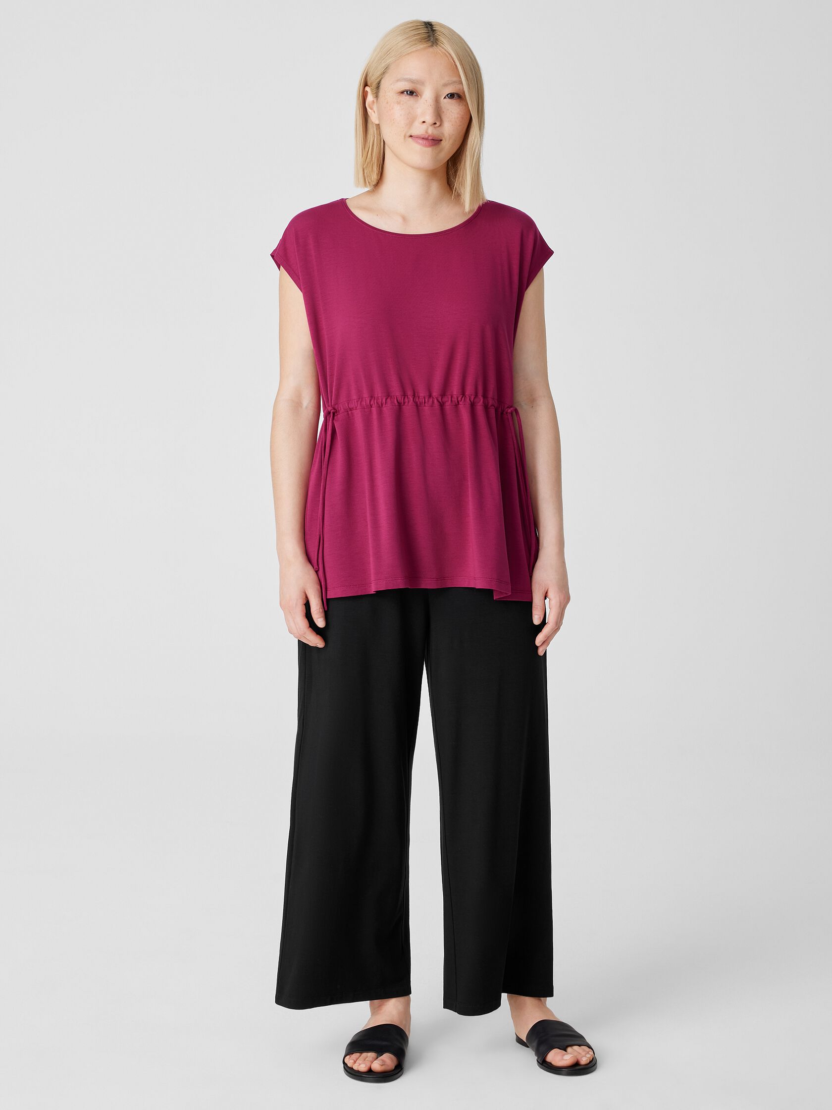 Fine Jersey Jewel Neck Top