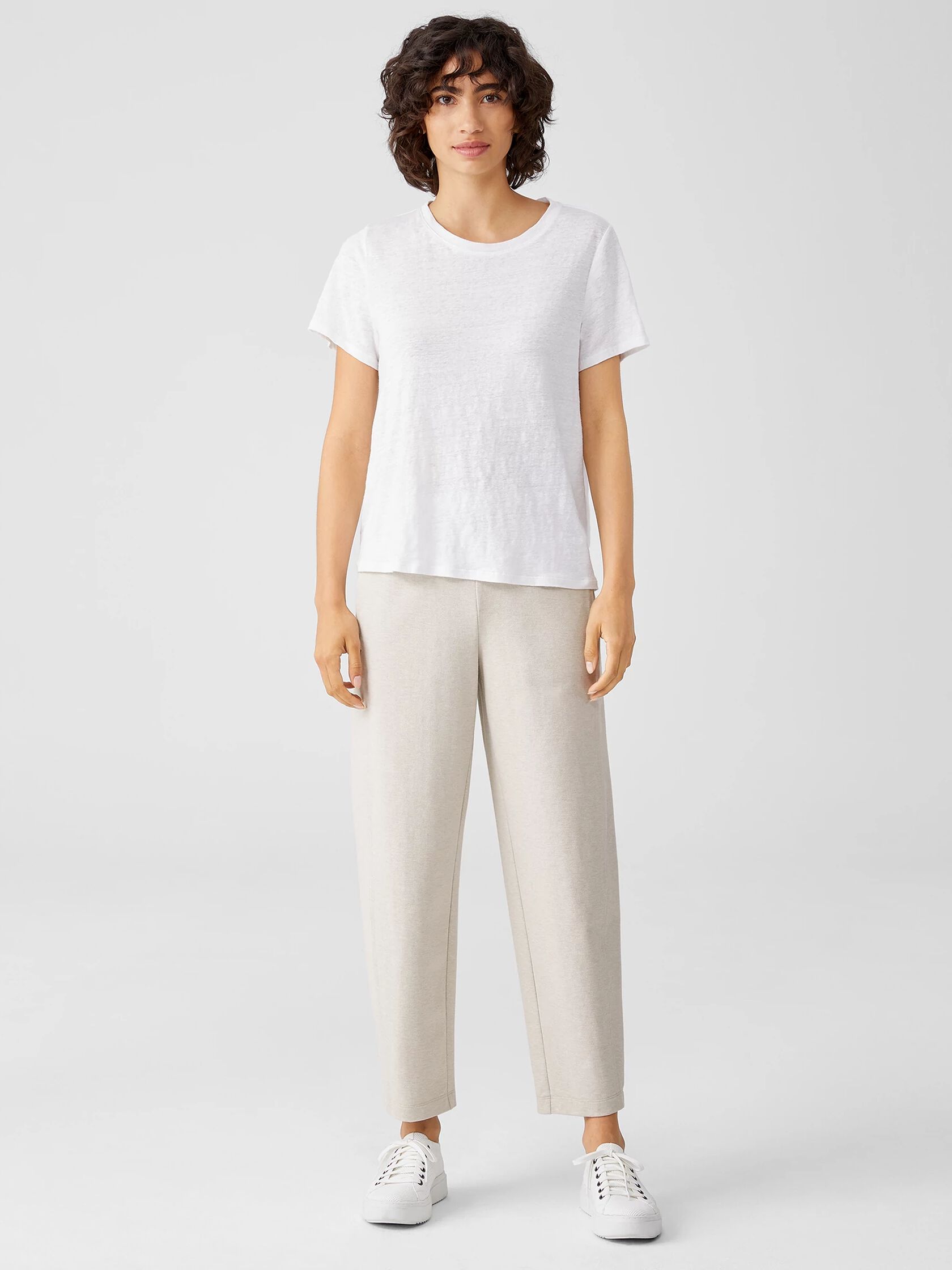 Organic Cotton Melange Crepe Lantern Pant