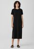 Pima Cotton Stretch Jersey Crew Neck Dress