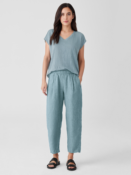 Washed Organic Linen Delave Lantern Pant